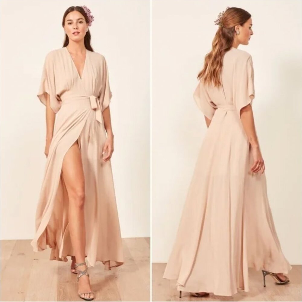 Reformation Winslow Champagne Maxi Dress XS NWT - Picture 4 of 12